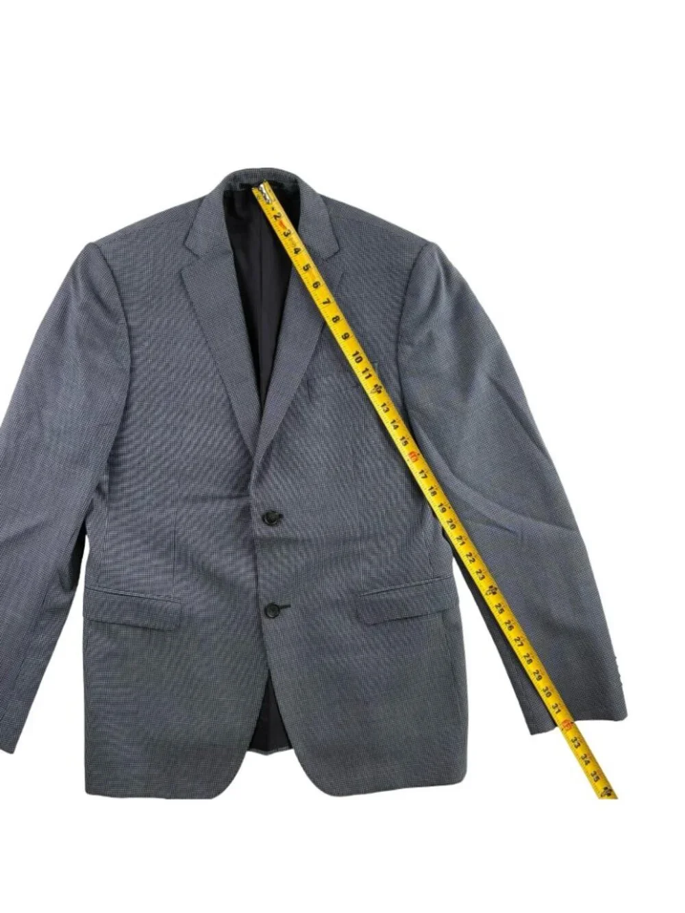 Z Zegna Men’s 100% Wool Blazer Jacket Blue/Gray Nailhead • 40R US | 50 EU